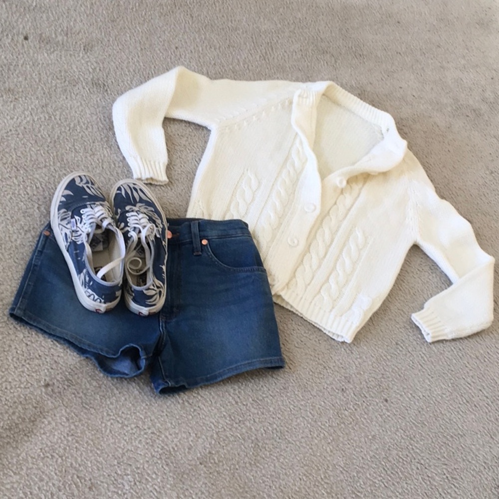 “VANILLA”COASTAL VINTAGE FISHERMAN’S CARDIGAN